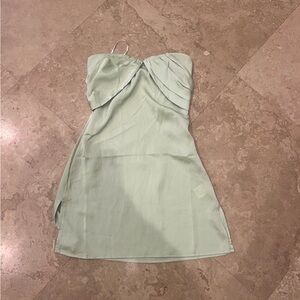 PRINCESS POLLY IRENA STRAPLESS MINI DRESS GREEN
